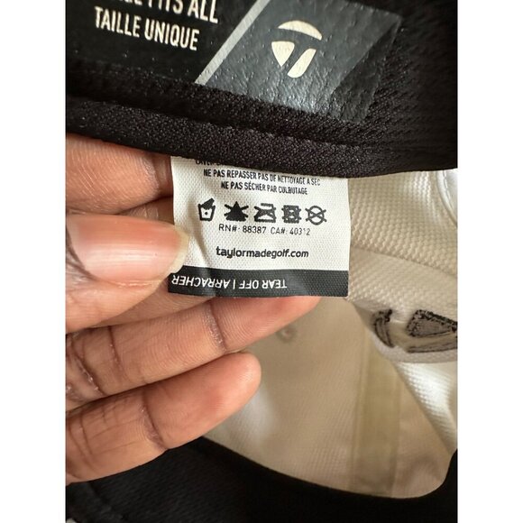 TaylorMade Golf Cap White OSFA Adjustable Strap Embroidered Logo - Picture 5 of 8